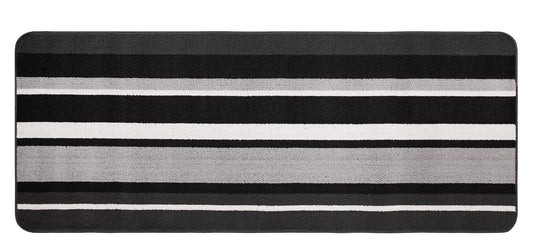 Multy MT1003694 2' X 5' Charcoal Stripe Karlin Floor Mat