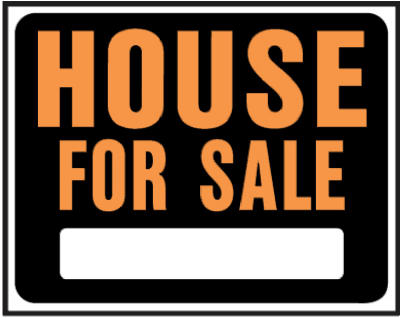 ""House For Sale" Sign, Hy-Glo Orange/Black Plastic, 15 x 19-In. (Pack of 6)