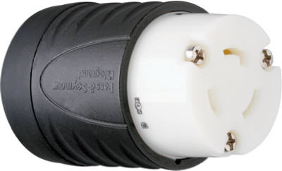 Locking Connector, 20-Amp, 250-Volt, Black/White