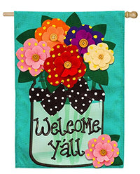 WELCOME Y'ALL BURLAP FLAG LG