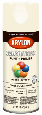 COLORmaxx Spray Paint + Primer, Gloss Dover White, 12-oz.