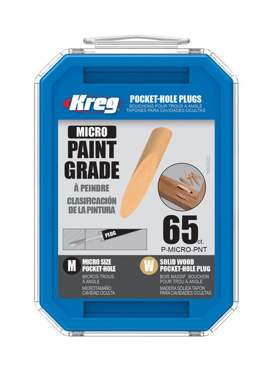 Kreg Micro Round Wood Pocket-Hole Plug 0.375 in. D X 1.875 in. L 65 pk Brown