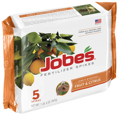 Jobes No Mixing and Measuring 9-12-12 NPK Fruit & Citrus Fertilizer Spikes for Tree with 3 in. Trunk