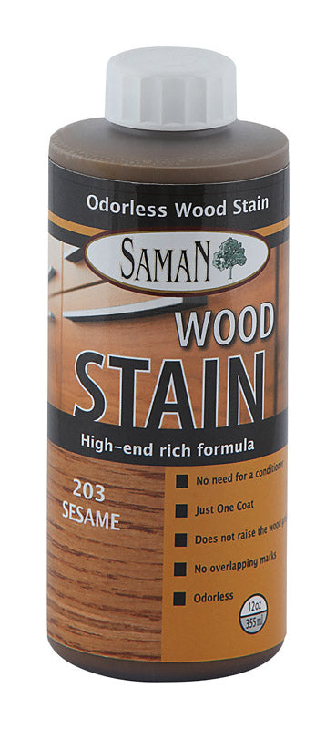 Saman Semi-Transparent Sesame Water-Based Wood Stain 12 oz