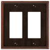 Amerelle Metro Line Aged Bronze Bronze 2 gang Die-Cast Metal Rocker Wall Plate 1 pk