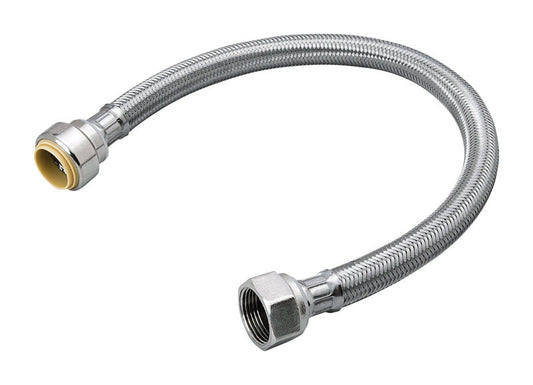 Proline 3/4 in. Push Fit  T X 3/4 in. D FIP 24 in. Stainless Steel Water Heater Supply Connector