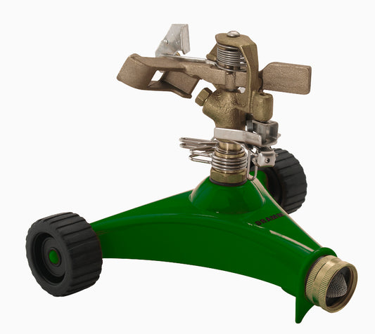 Dramm 10-15034 6 Green Impulse Sprinkler With Heavy Duty Metal Wheeled Base