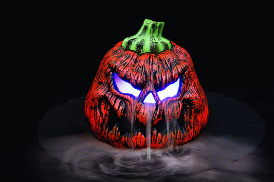 Seasons Misting Tabletop Pumpkin Lighted Halloween Decoration 8 in. H x 7 in. W 1 pk (Pack of 6)