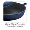 12 in Enameled Cast-Iron Series 1000 Covered Skillet - Gradated Cobalt