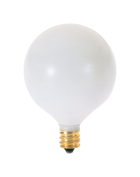 Bombilla incandescente decorativa Satco de 25 vatios G16.5 E12 (candelabro), luz blanca suave, paquete de 1 (paquete de 25)