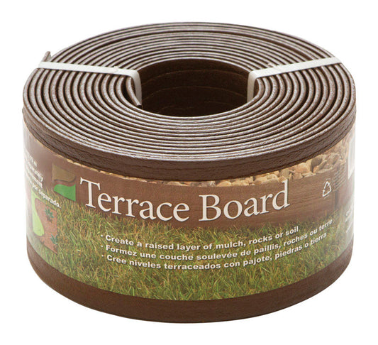 Master Mark  Terrace Board  20 ft. L x 4 in. H Plastic  Brown  Lawn Edging