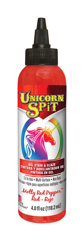 Unicorn Spit Flat Red Gel Stain and Glaze 4 oz. (Pack of 6)