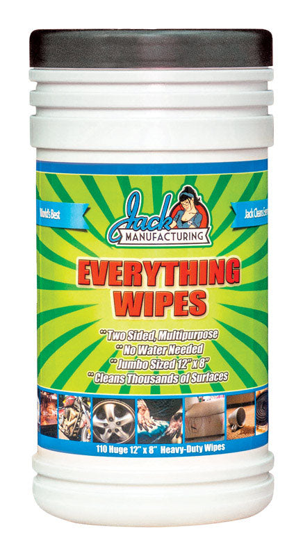 Jack Cleaning Wipes 12 in. W X 8 in. L 110 pk
