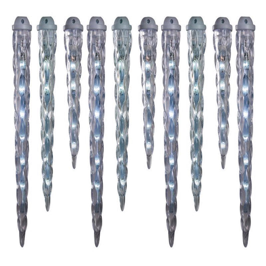 Celebrations LED Clear/Warm White 10 ct Icicle Christmas Lights 9 ft.