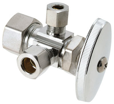 Dual Outlet Stop Valve, 5/8-In. x 3/8-In. x 1/4-In.