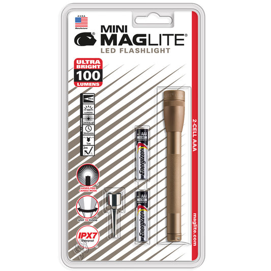 Maglite 100 lumens Gold LED Mini Flashlight AAA Battery