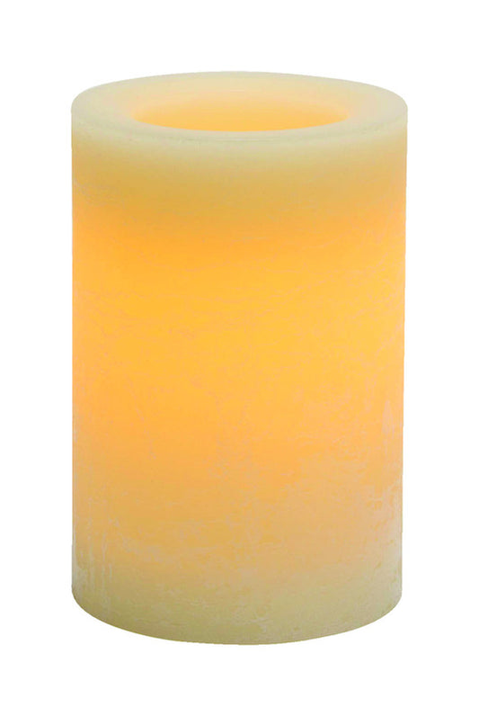 Inglow Butter Cream Vanilla Scent Pillar Candle 6 in. H x 4 in. Dia. (Pack of 6)