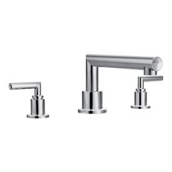 Chrome two-handle roman tub faucet