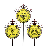 Ns Glas Bee Gdn Stk Asst (Pack of 9)