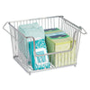 iDesign York Lyra 12 in. L X 10 in. W X 8.75 in. H Silver Wire Basket