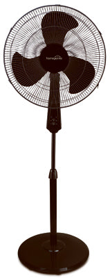 Ventilador de pie oscilante, negro, 16 pulgadas.