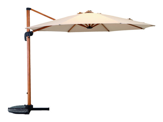 Living Accents 10 ft. Tiltable Beige Patio Offset Umbrella