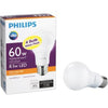 Philips A19 E26 (Medium) LED Bulb Soft White 60 Watt Equivalence 4 pk