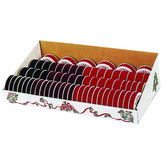 Holiday Trims Ribbon Display Assorted Ribbon Display Burgundy & Red Velvet 2 inch 67 pk (Pack of 67)