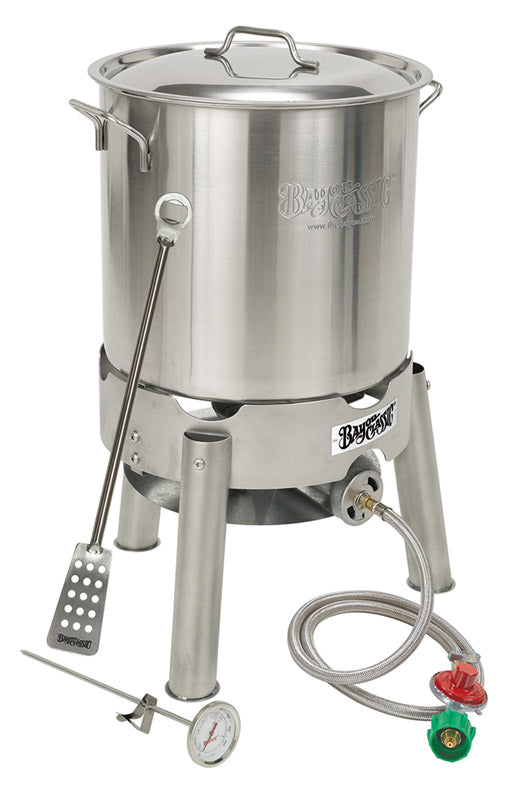 Bayou Classic Silver Satin Stainless Steel 30 qt. Home Brew Kettle 15.25 L x 19.13 H x 14.88 W in.