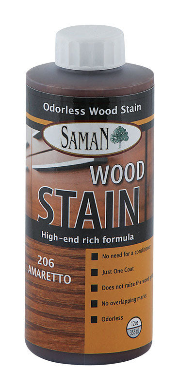 Saman Semi-Transparent Amaretto Water-Based Wood Stain 12 oz