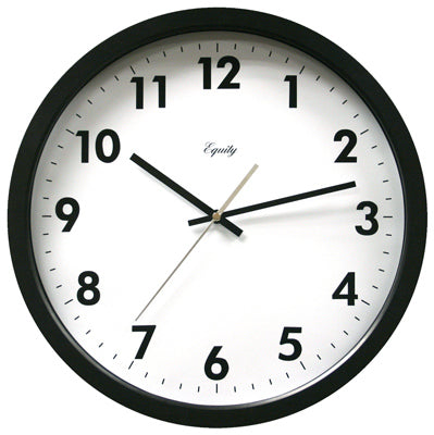 Commercial Wall Clock, Black, 14-In.