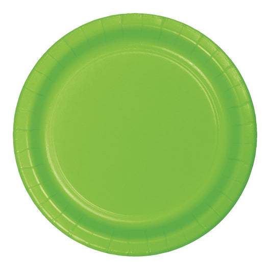 Creative Converting 793123B 7" Lime Green Paper Plate 24 Count                                                                                        