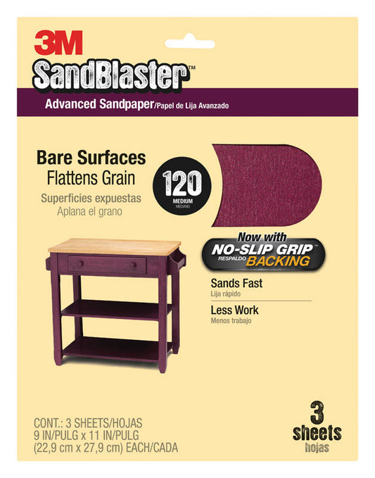 3M 20120-G SandBlasterΓäó Bare Surface Sandpaper Sheets