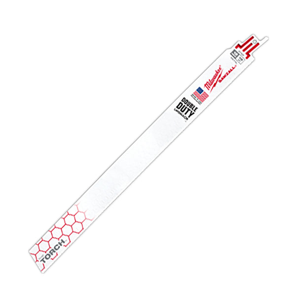 Hoja de sierra recíproca bimetálica de 12 pulgadas y 18 dientes por pulgada de Milwaukee The Torch (paquete de 10)