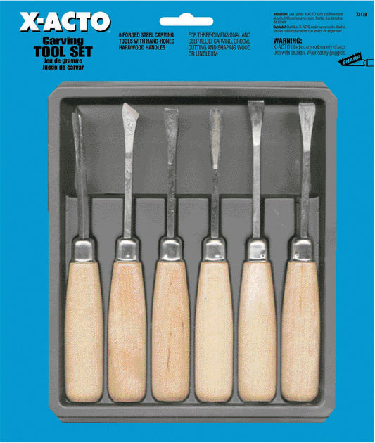 X Acto X5179 6 Pc Wood Carving Tool Set
