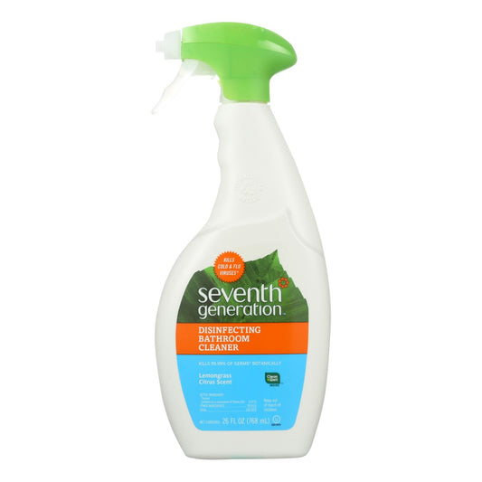 Seventh Generation Bathroom Cleaner Disinfecting Lemongrass Trigger Spray Bottle 26 Oz (Case of 8)