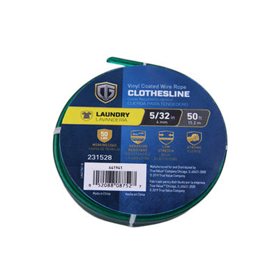 PVC Coated Wire Clothesline, Green, 5/32-In. x 50-Ft. (Pack of 6)