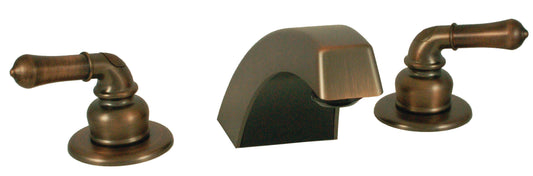 Tub Filler Adjustable Non-Metallic W/Teapot Handles&Hi-Arc Spout Oil Rub Bronze