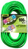 Prime Neon Flex Outdoor 100 ft. L Hi Vis Green Extension Cord 12/3 SJTW