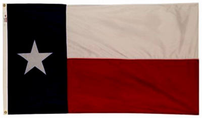 Texas State Flag, Nylon, 3 x 5-Ft.