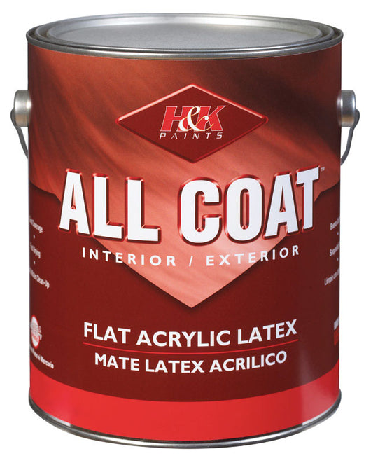 H&K Paint Company Acrylic Latex Paint Interior/Exterior Flat Mocha 1 Gl (Case of 4)