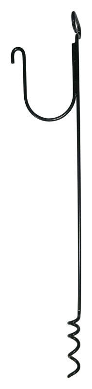 Ground Auger Decoy Stake Solutions 50 ft. Black Free Standing Hose Stand