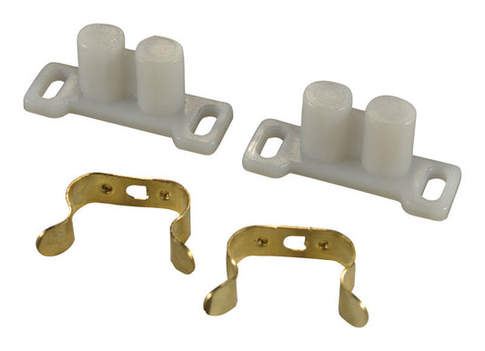 US Hardware White Metal/Plastic Catch and Clip 2 pk