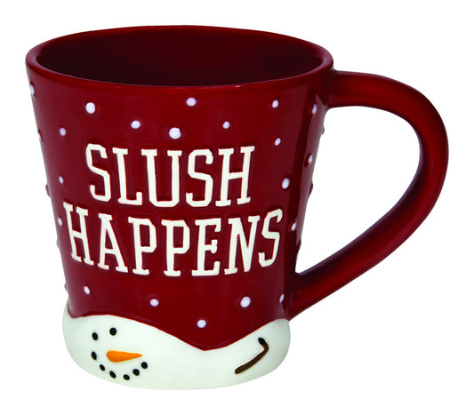 Hallmark Slush Happens Mug Christmas Decoration Red Ceramic 5 in. 1 pk (Pack of 4)