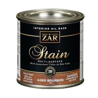 Zar Semi-Transparent Smooth Aged Bourbon Oil-Based Oil Wood Stain 1/2 Pt. (Pack Of 6)