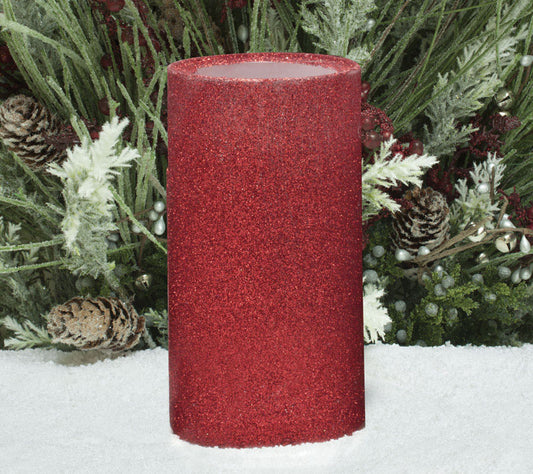 Inglow Red No Scent Pillar Candle 7 in. H x 3 in. Dia. (Pack of 6)