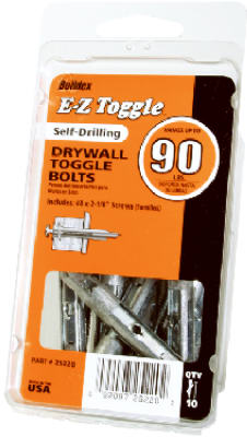 Drywall Toggle Bolts, Self-Drilling, 10-Pk.