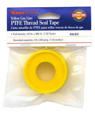 Yellow Gas Line Pipe Thread Seal Tape, 1/2 x 260-In. (Pack of 12)