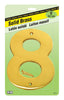 Hy-Ko 5 in. Gold Brass Screw-On Number 8 1 pc