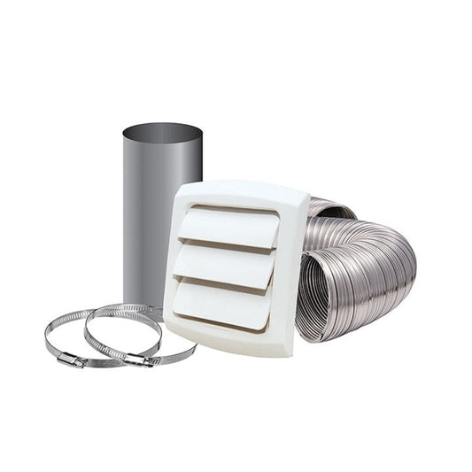 Dundas Jafine ProVent 4 in. D Silver/White Aluminum/Plastic Semi-Rigid Dryer Vent Kit